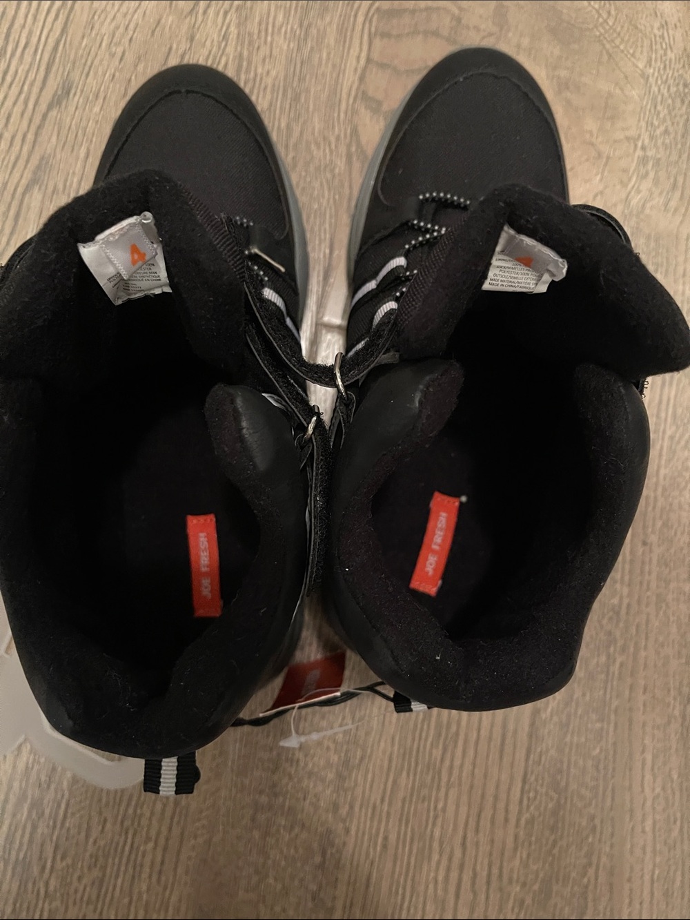 Joe Fresh Black and Gray Kids Sneakers with Hook-and-Loop Strap - Picture 6 of 10